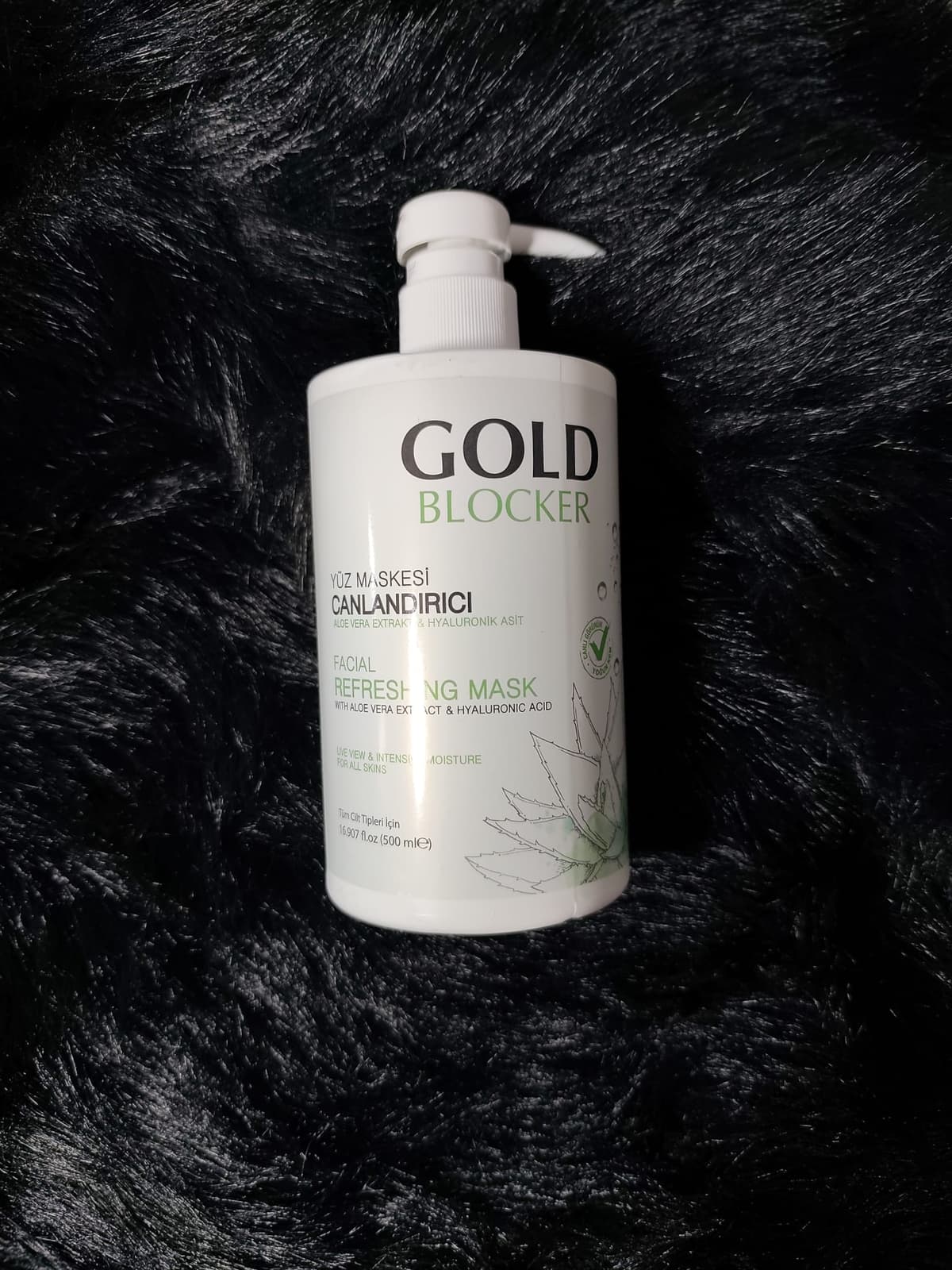 Gold Blocker Canlandırıcı Yüz Maskesi (Aloe Vera & Hyaluronik Asit)